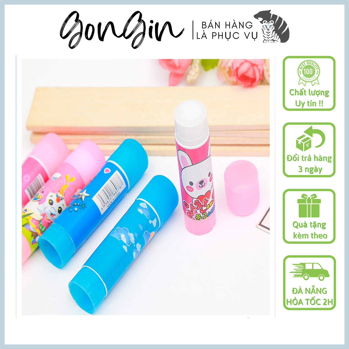 Keo hồ khô dán giấy cute giá rẻ văn phòng phẩm GonGin