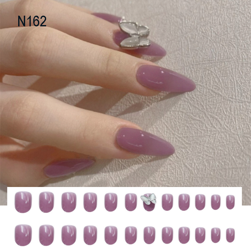 [Tặng keo+dũa] Bộ 24 móng tay giả đính đá dài đẹp sang chảnh thiết kế cao cấp N162