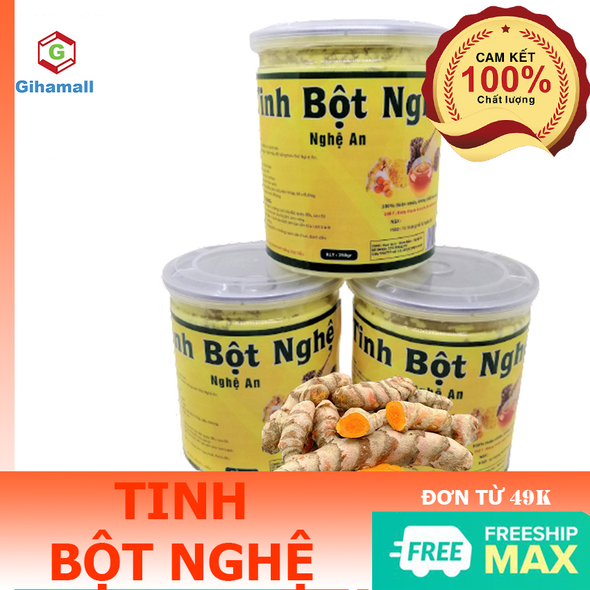 [HCM][ HÀNG CAO CẤP]  TINH BỘT NGHỆ NGUYÊN CHẤT Gihamall CHỐNG ĐAU DẠ DÀY VÀ DÙNG CHO PHỰ NỮ SAU SINH LÀM ĐẸP DA XÓA VẾT NÁM - Hộp 250g