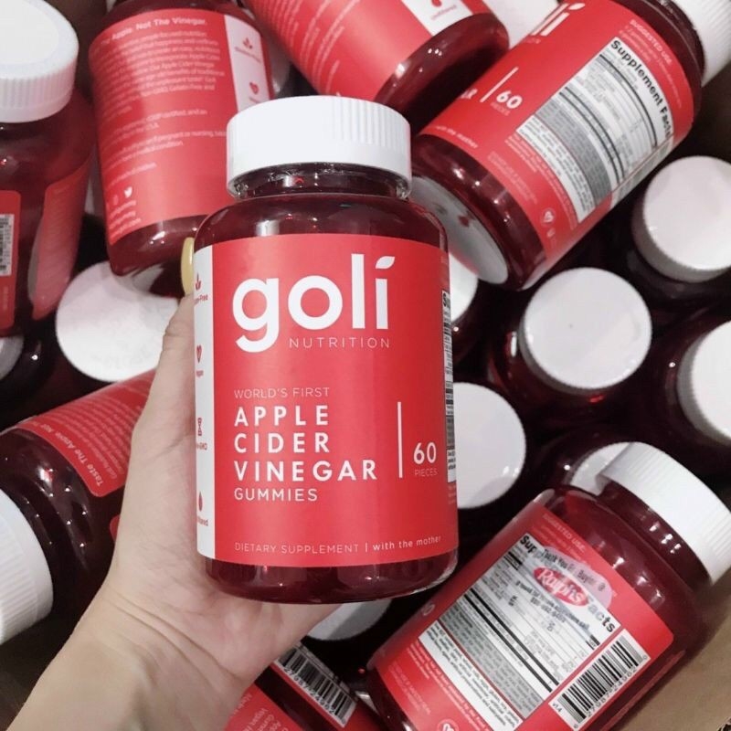 Kẹo dẻo giấm táo giảm cân goli apple cider vinegar gummies 60 viên của mỹ