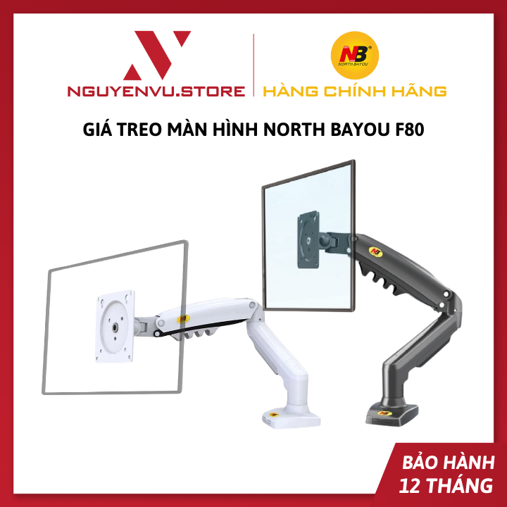Giá treo màn hình North Bayou NB F80 | Phù hợp màn 17" - 30" | Tải trọng 9Kg - Hàng Chính Hãng