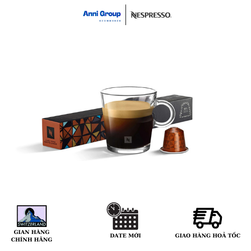 HCM - Nespresso Coffee Capsule CAPE TOWN ENVIVO LUNGO New Date 2023 Potent & Roasted (10 pills/ box), Intensity 10- Viên nén cà phê CAPE TOWN ENVIVO LUNGO Mạnh Mẽ & Đậm Vị Độ Đậm 10 Hộp 10 viên - Anni Group