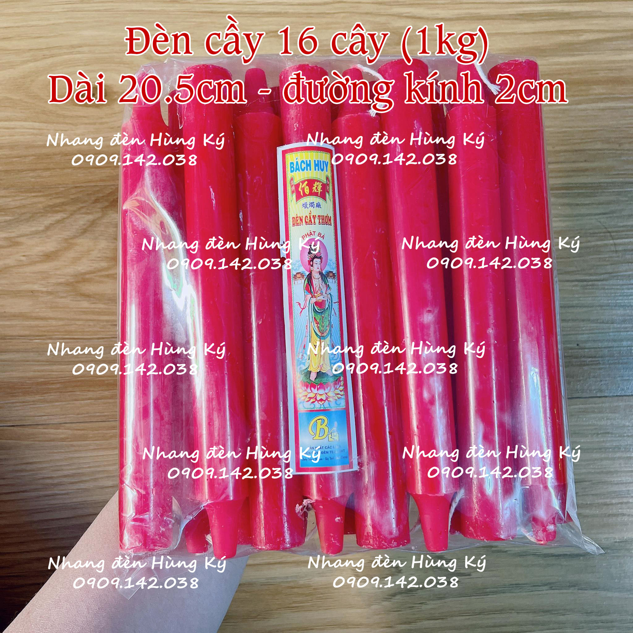 Đèn cầy sáp thơm 16 cây 20cm