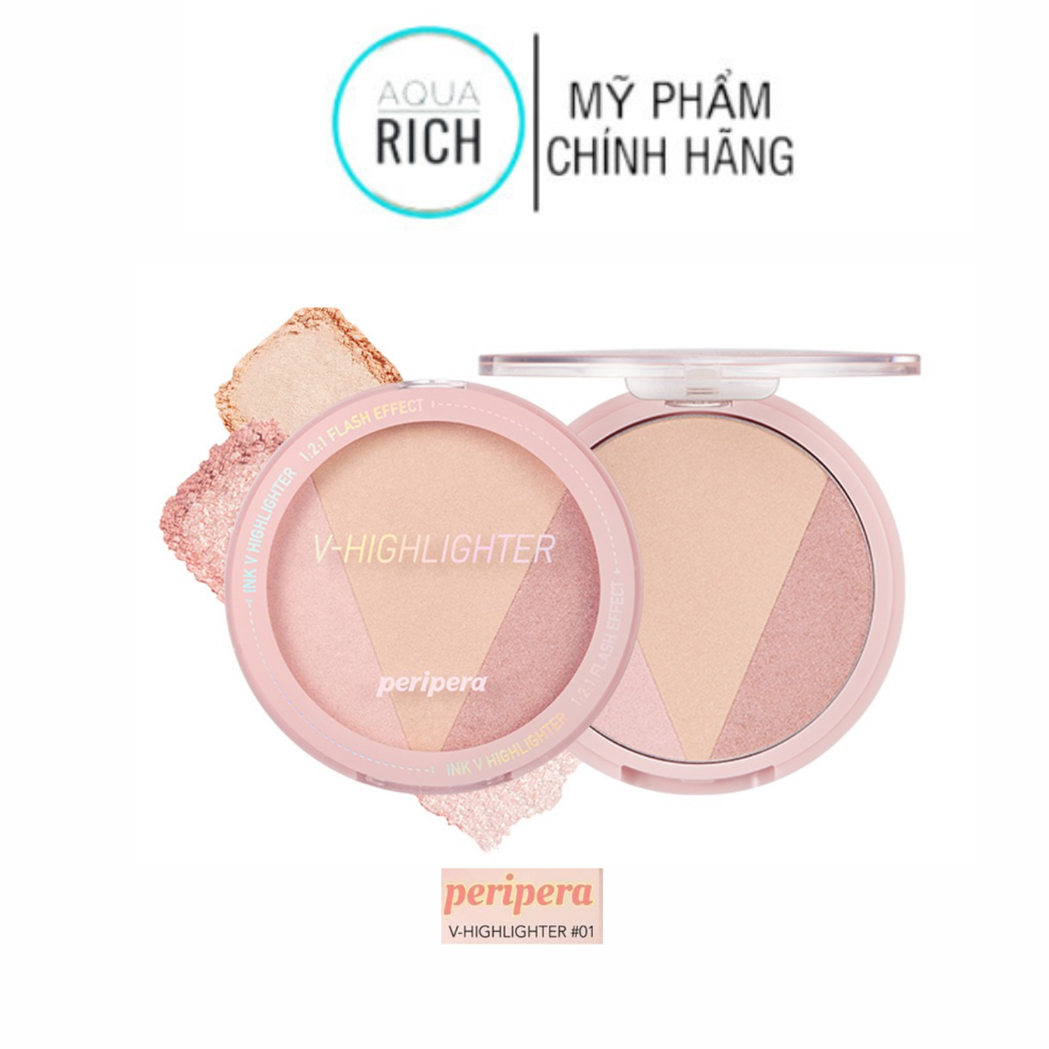 Phấn highlight bắt sáng peripera ink v-highlighter – 01 - glam