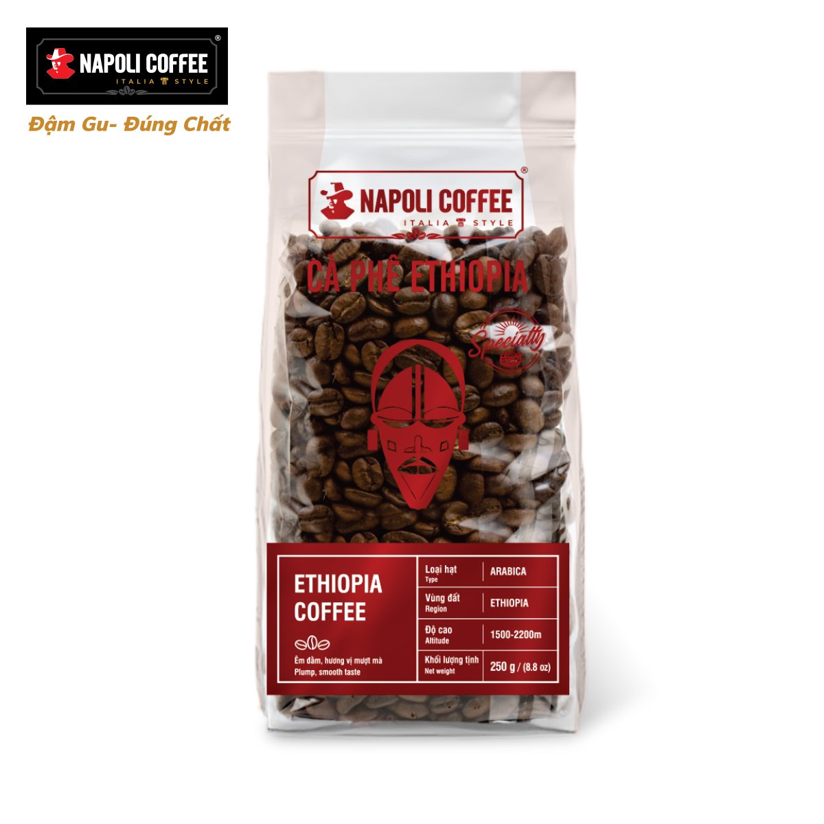 [Hỏa tốc 2h] Cà Phê Arabica ETHIOPIA Rang Nguyên Hạt  - Chua Thanh, Hương Thảo Mộc - Dùng Pha Máy Hoặc Phin Cao Cấp 250g/túi [Freeship Max]