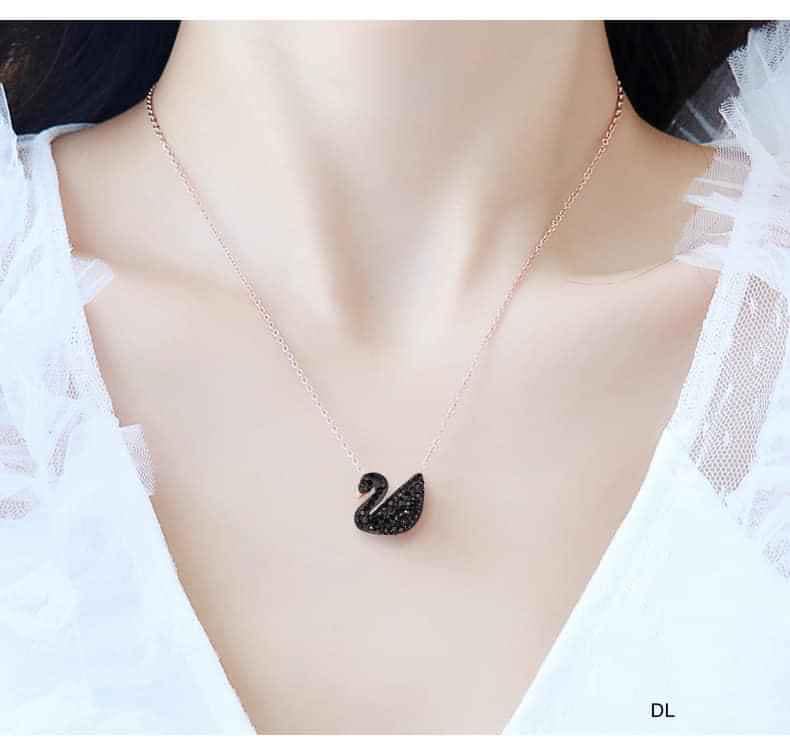 Dây chuyền bạc Ý mặt Thiên Nga Đen | Dây chuyền bạc nữ |