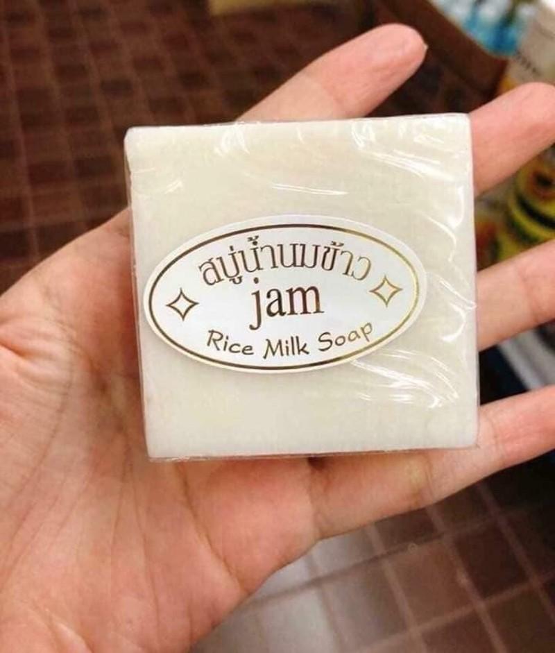3 CỤC Xà Phòng trắng da Cám Gạo, sạch sâu THÁI LAN JAM RICE MILK SOAP