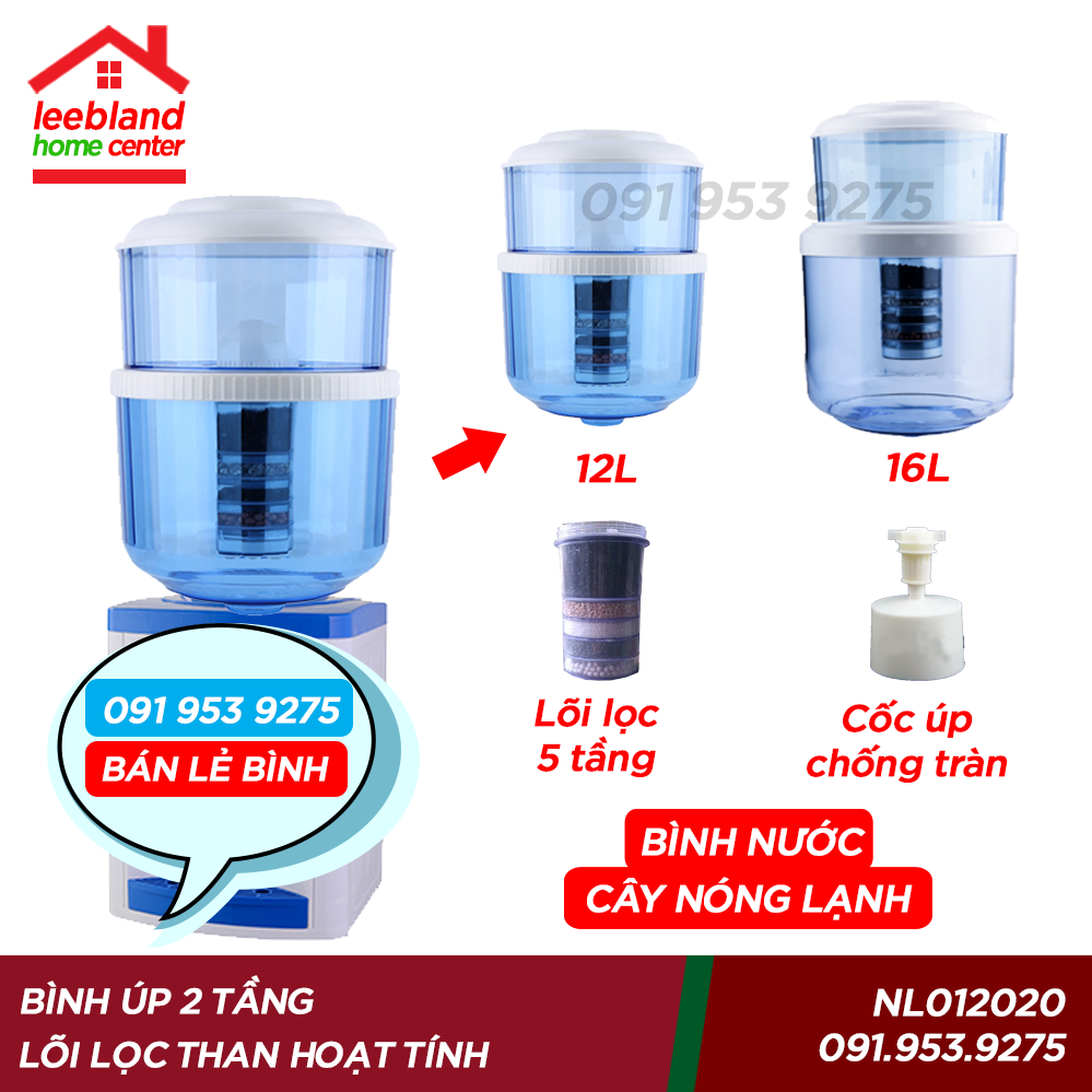 Bình úp lọc nước dùng cho cây nóng lạnh Lõi lọc 5 Tầng than hoạt tính thế hệ mới 2020