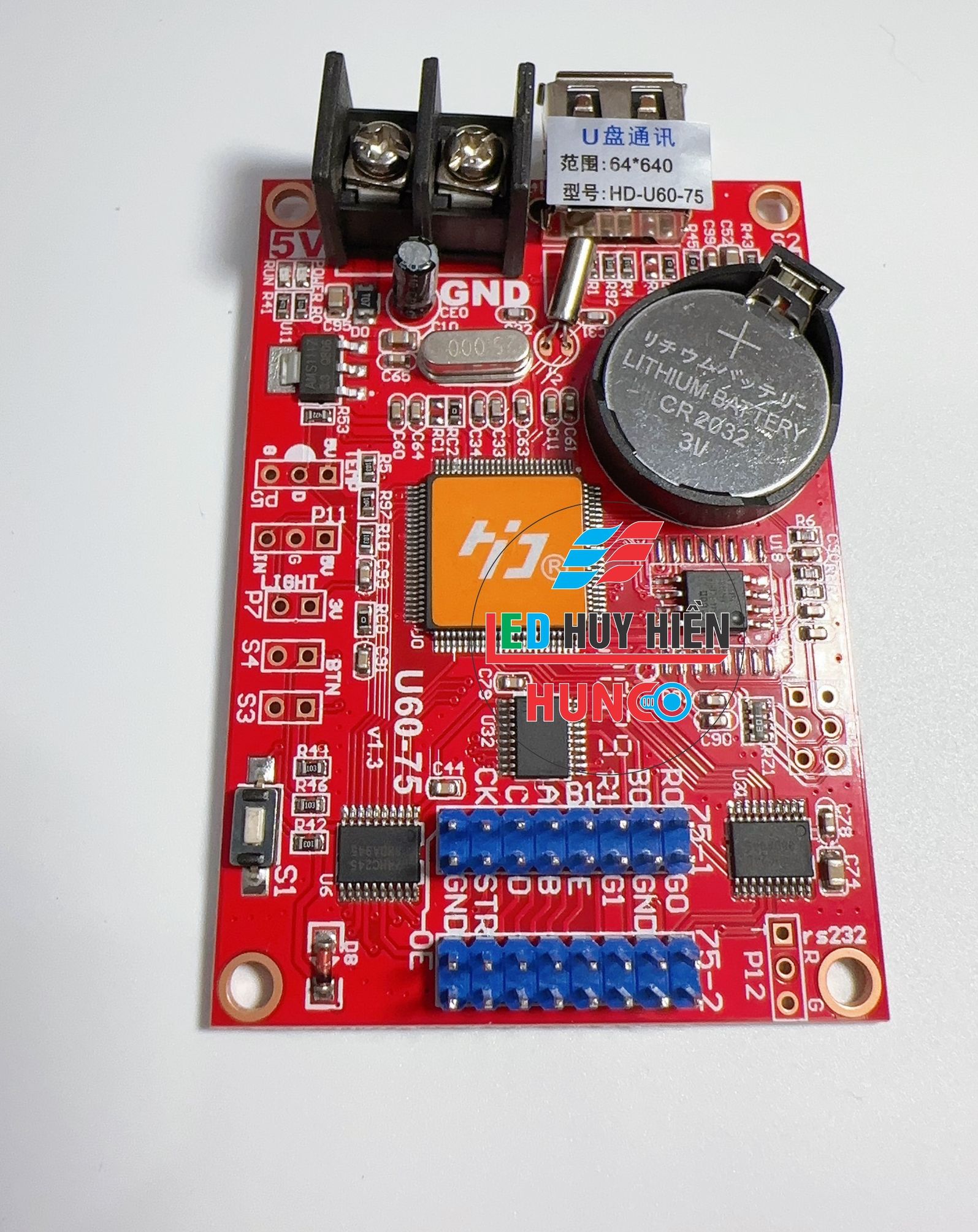 Card HD U60-75 (USB) hỗ trợ 2 tầng module led fullcolor