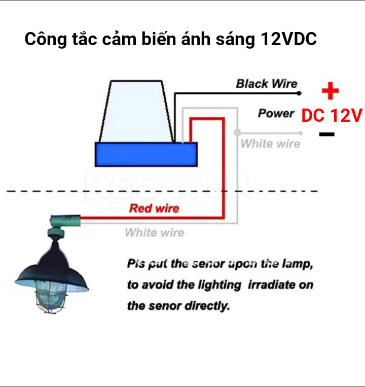 Công Tắc Cảm Biến Ánh Sáng 12 - 24VDC 10A