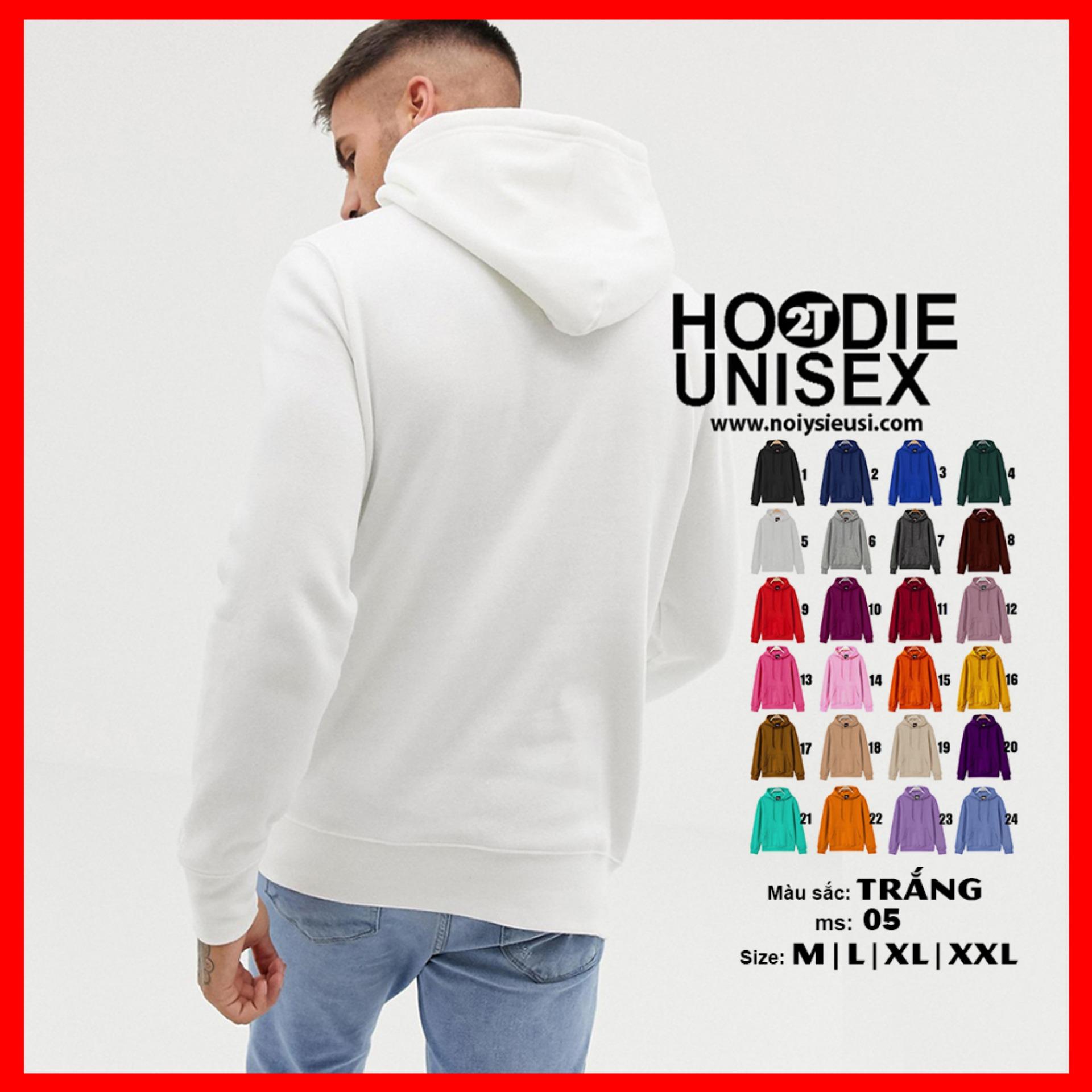 [4.4 HOÀN TIỀN 15%][HCM]Áo Khoác Nỉ Có Nón Hoodie Trơn 2 Lớp Cao Cấp Loại 1 (Trắng)