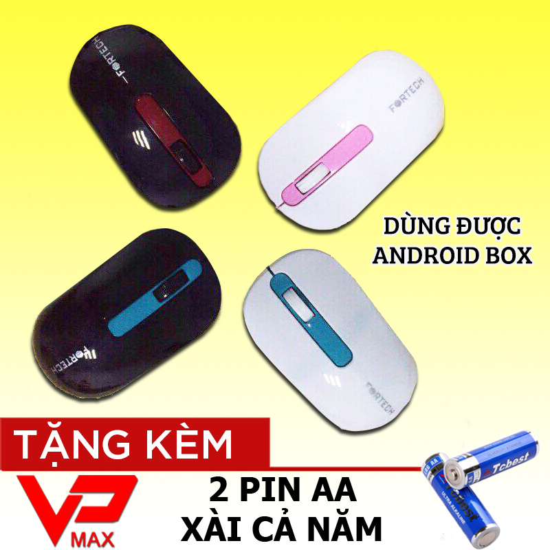 Chuột không dây cao cấp FORTECH chính hãng Tặng kèm 2 pin AA cực bền