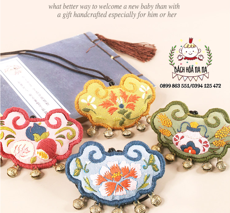 Bộ KIT Tự Thêu khánh trường mệnh, cầu bình an , tình yêu, may mắn - bộ KIT tự làm Nana Shop Handmade
