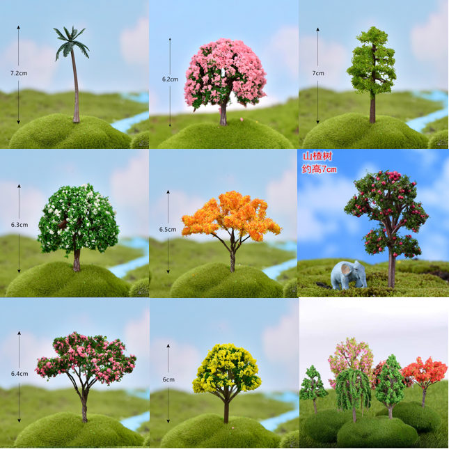 Mô hình cây cối nhiều mẫu trang trí terrarium, chậu cây, trang trí nhà búp bê
