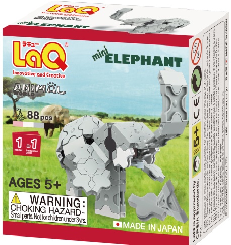 Bộ xếp hình sáng tạo tí hon LaQ Animal World MINI ELEPHANT