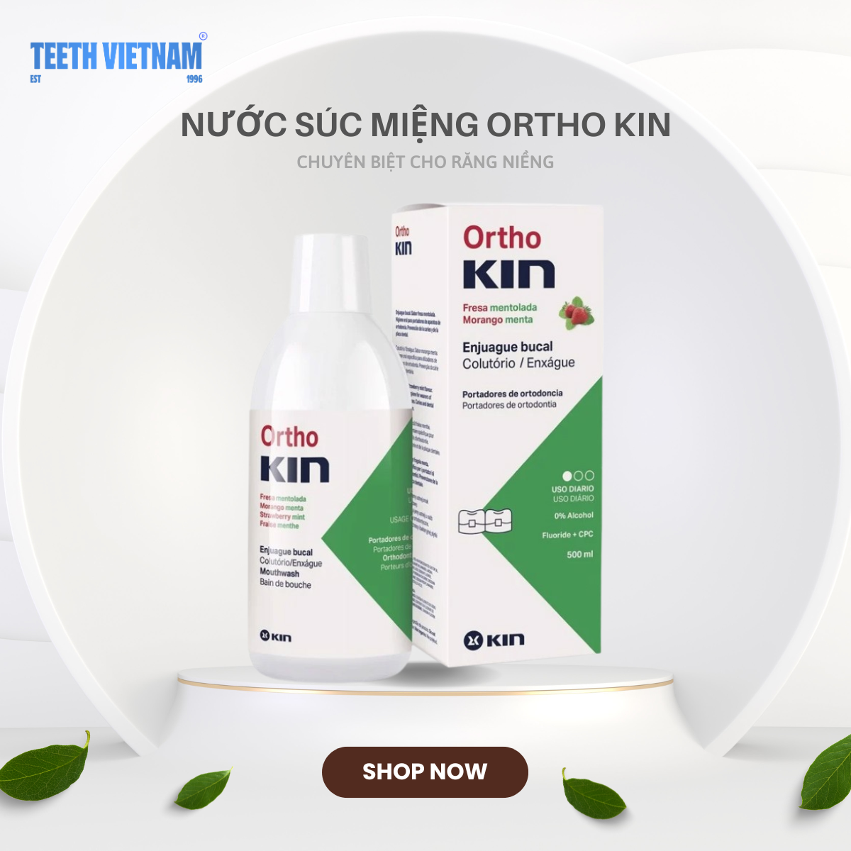 Nước súc miệng orthokin dành cho răng niềng chỉnh nha - 500ml