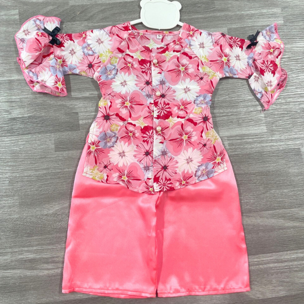 Đồ bà ba tay xòe lụa mango cho bé gái size từ 6-34kg