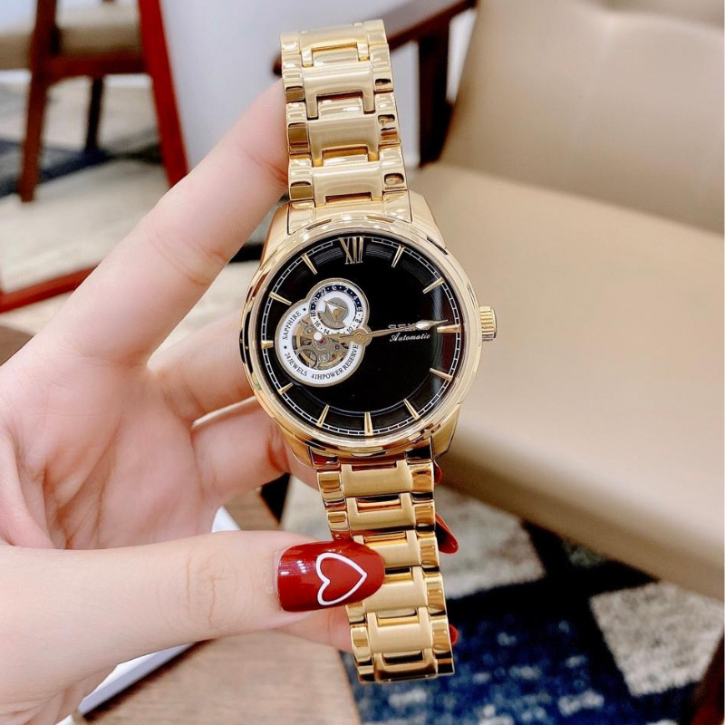 [HCM]Đồng hồ nam dây kim loại Senko lộ tim Automatic (Made in Japan) Size 41mm Fullbox Đồng hồ nam cao cấp chống nước - Kiwi