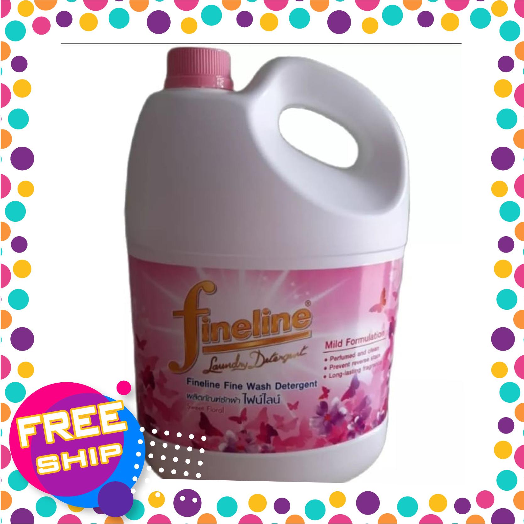 Nước giặt xả fineline Hồng 3L thái lan