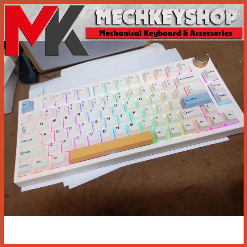 Bàn phím cơ keydous nj80 switch xuôi, rgb, kết nối 3 chế độ