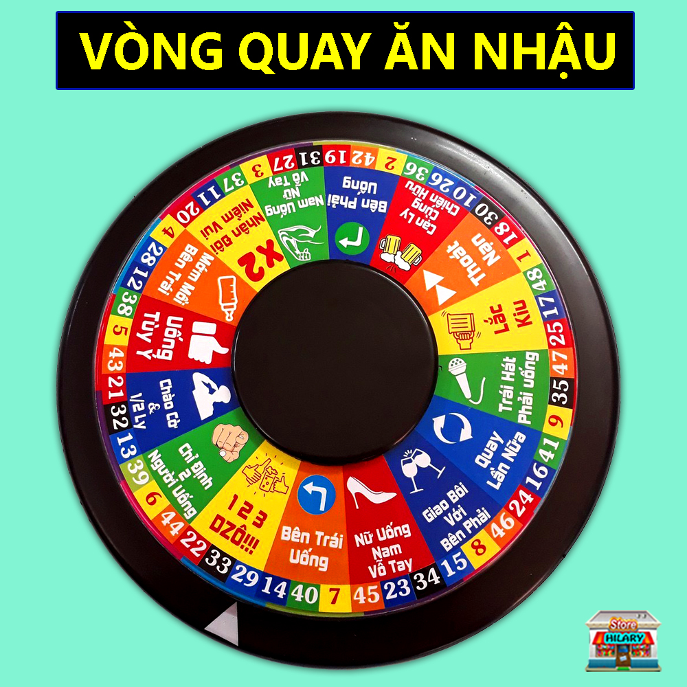 Vòng Quay Ăn Nhậu - ĐƯỜNG KÍNH 24CM, Vòng Xoay Ăn Nhậu, Xõa Stress, Vòng Quay Sát Phạt, Trò Chơi Ăn Nhậu, Bàn Xoay Ăn Nhậu,