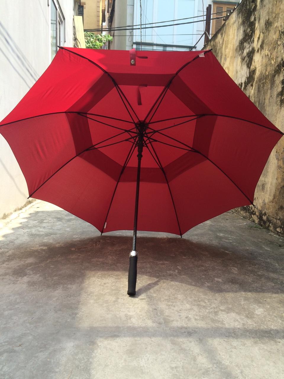 Ô Golf 2 Tầng Kalila, Ô dù cán thẳng đường kính ô 150cm, ô dù chống lật chống tia cực tím UV - màu Đỏ Đô