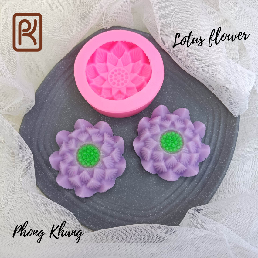Khuôn silicon 4d Phong Khang làm rau câu hình hoa sen