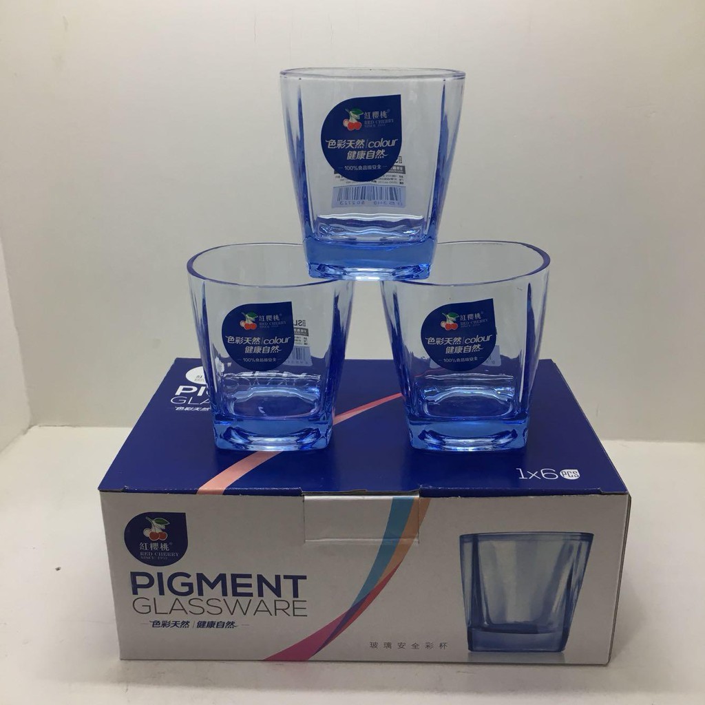 Bộ cốc thuỷ tinh 6 chiếc pigment