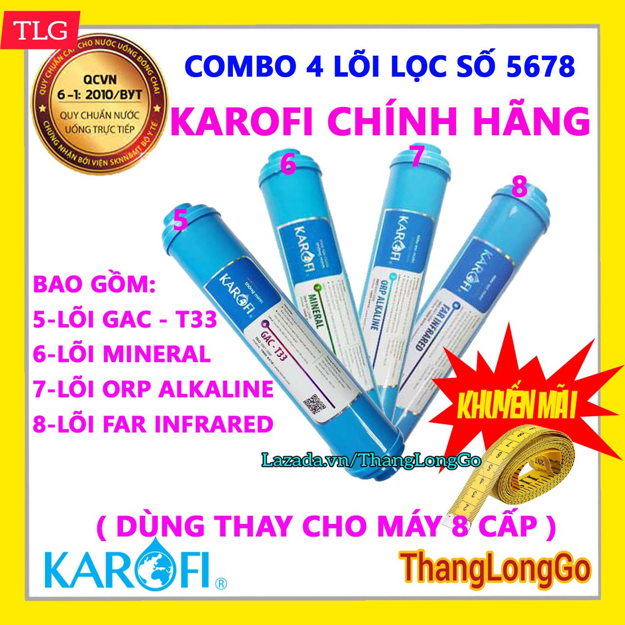 Lõi tạo vị karofi số 5-6-7-8 | gồm lõi t33 - mineral - alkaline - far