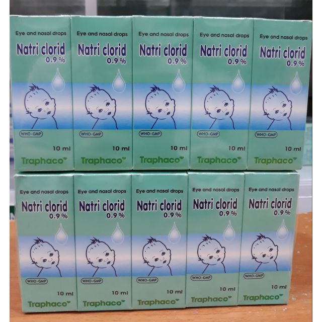 Combo 10 lọ nước muối sinh lý rửa mắt mũi Traphaco date 2021