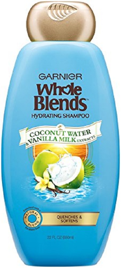 Dầu gội cho tóc khô Garnier Whole Blends Hydrating Shampoo Coconut Water & Vanilla Milk extracts 370-650ml (Mỹ)