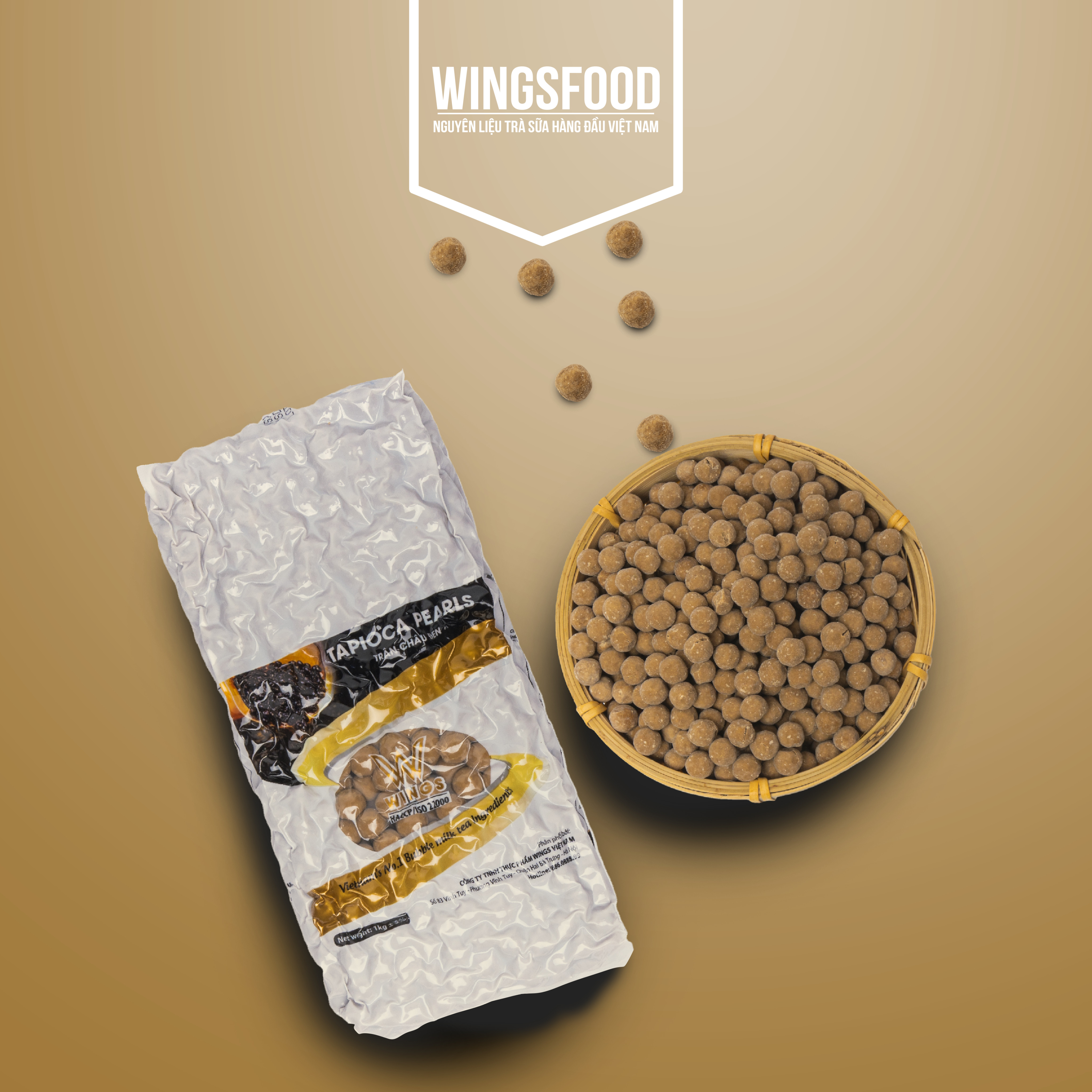 Trân Châu Đen WINGS VIỆT NAM Gói 1KG - 3KG, Loại Ngon Nhất Thị Trường Trân Châu Tại VN