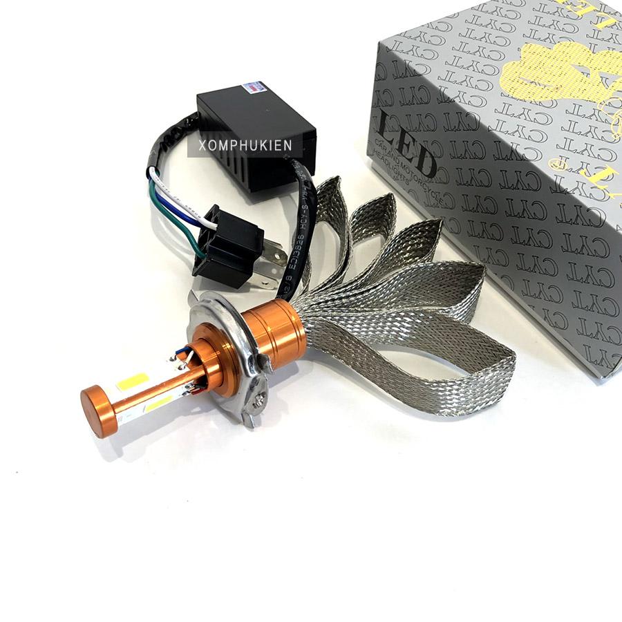 Đèn Pha Led 3 Tim Chân H4 , Ánh Sáng Trắng Loại 1