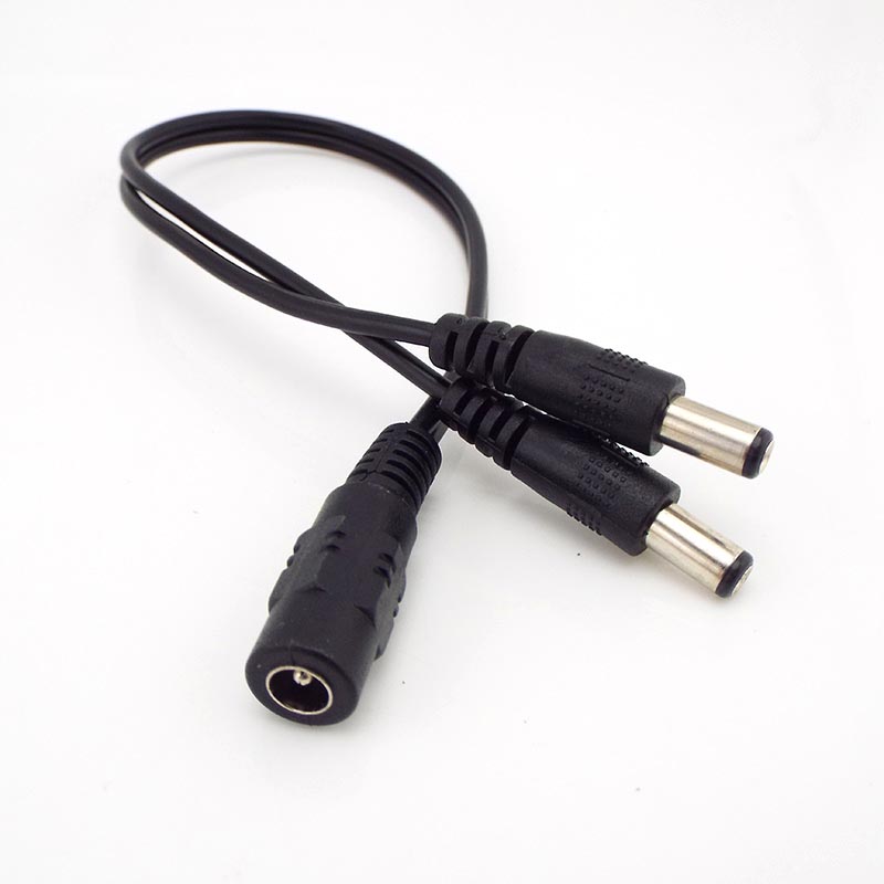 2 way DC Power adapter Cable 5.5mmx2.1mm 1 male to 2 female 2 Male Splitter connector Plug extension for CCTV LED strip light