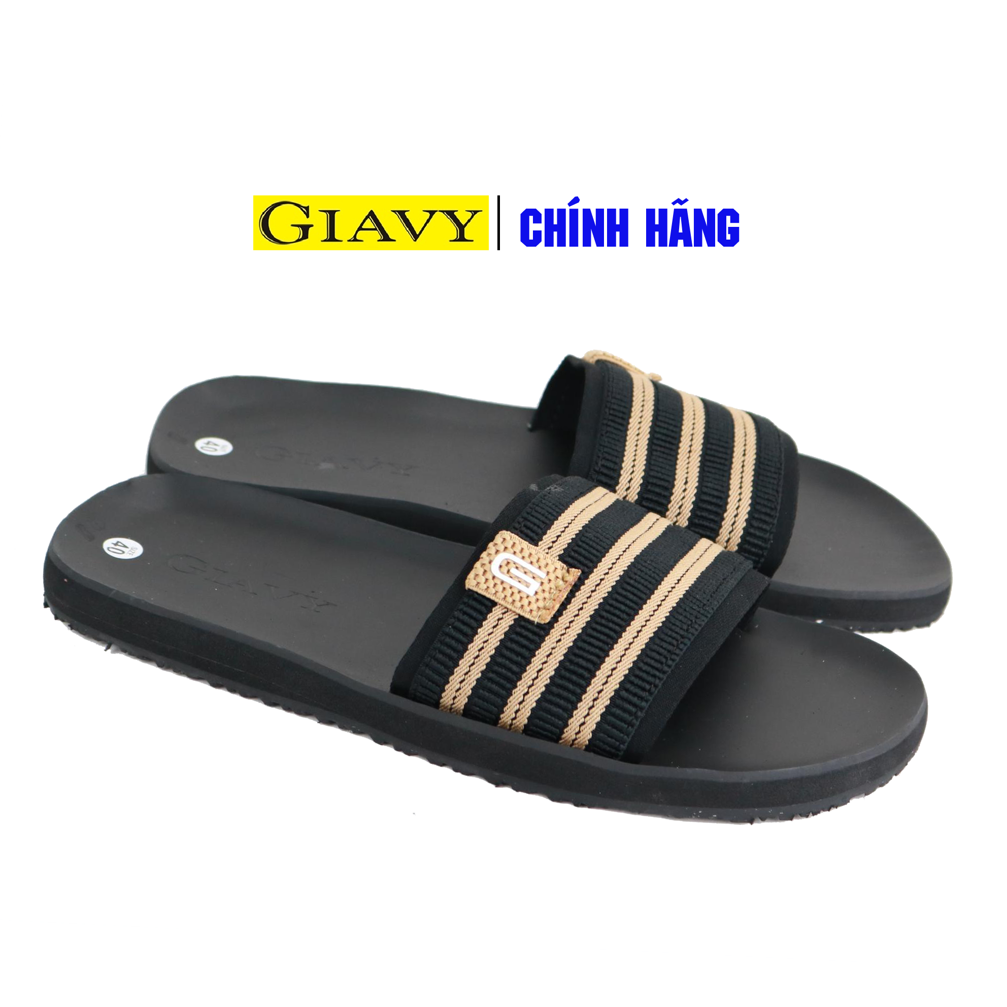 Dép giavy nam quai bảng - tl336 đen
