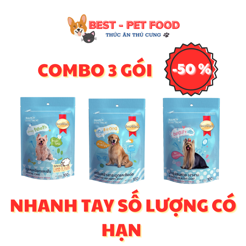 Bánh thưởng snack smartheart cho chó mọi lứa tuổi