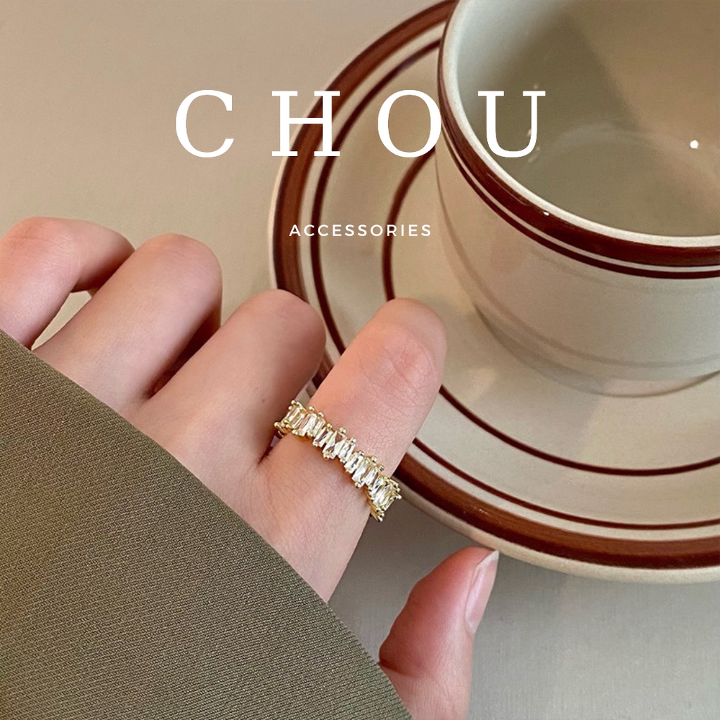 Nhẫn đính đá phong cách hàn quốc | chou accessories |