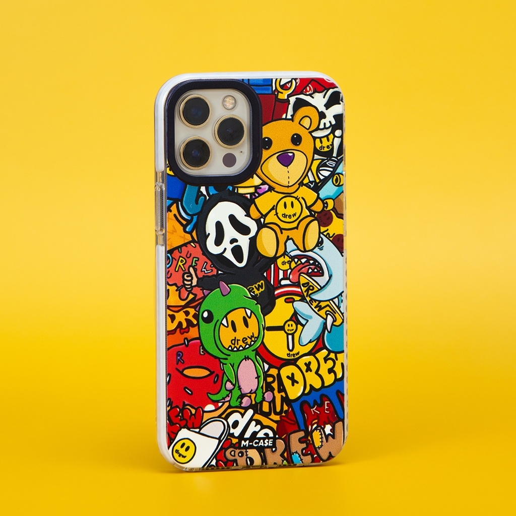 Ốp lưng iphone chống sốc drew sticker 7 plus/8 plus/x/xs/xr/xs max/11/11 pro max/12/12 pro max phụ kiện điện thoại mcase