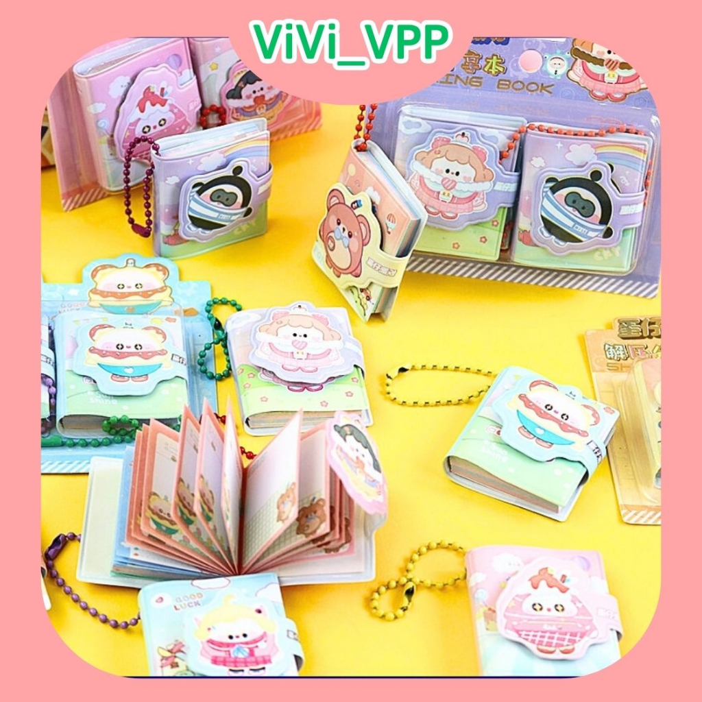 2 sổ mini có móc khóa siêu cute - sổ ghi chú mini cầm tay bỏ túi