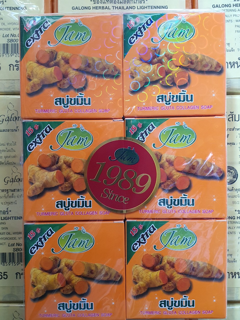 [HCM]12 cục xà bông jam turmeric gluta collagen soap hàng nội địa chính hãng thái lan
