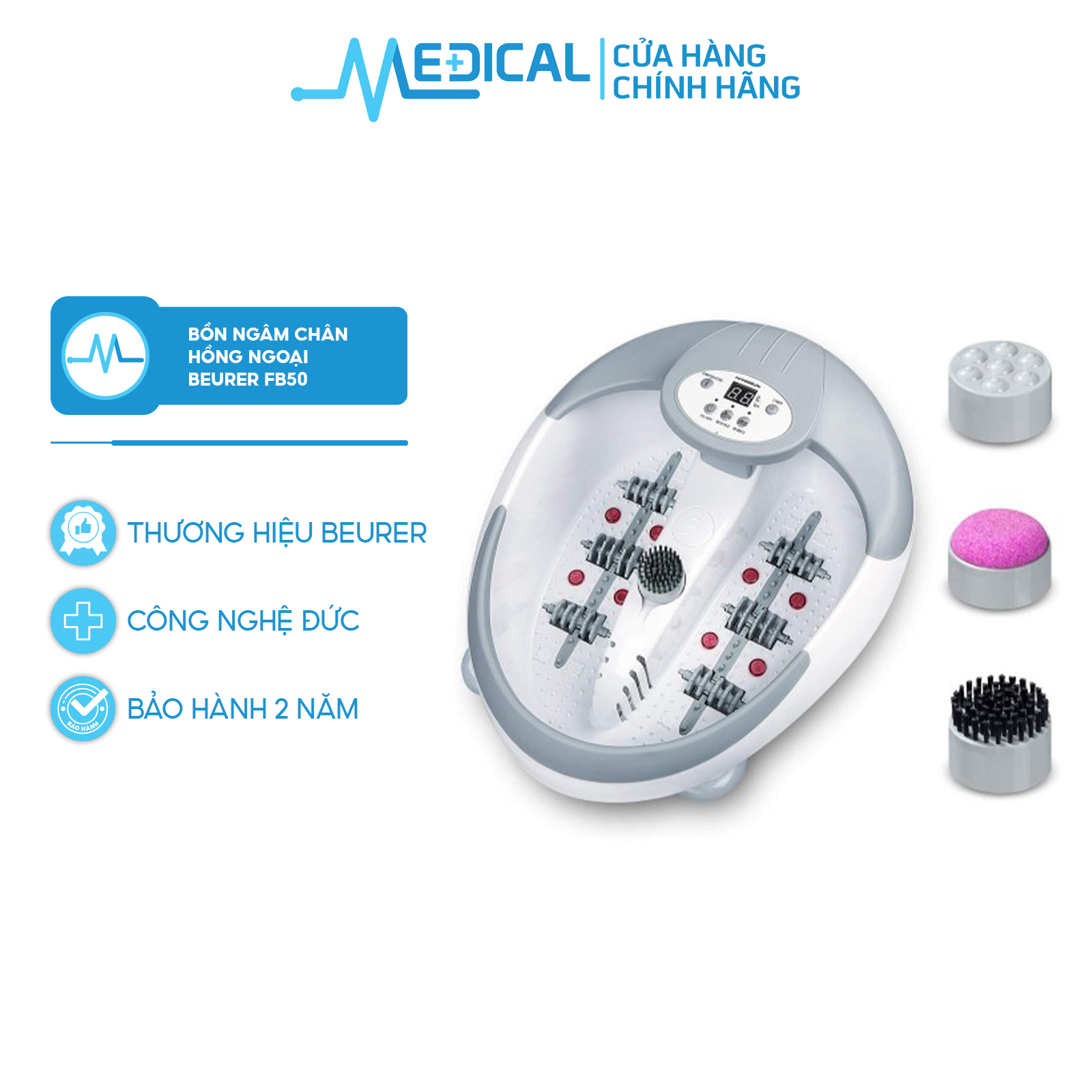 Bồn ngâm chân massage đa năng BEURER FB50 làm nóng nước bằng hồng ngoại - MEDICAL