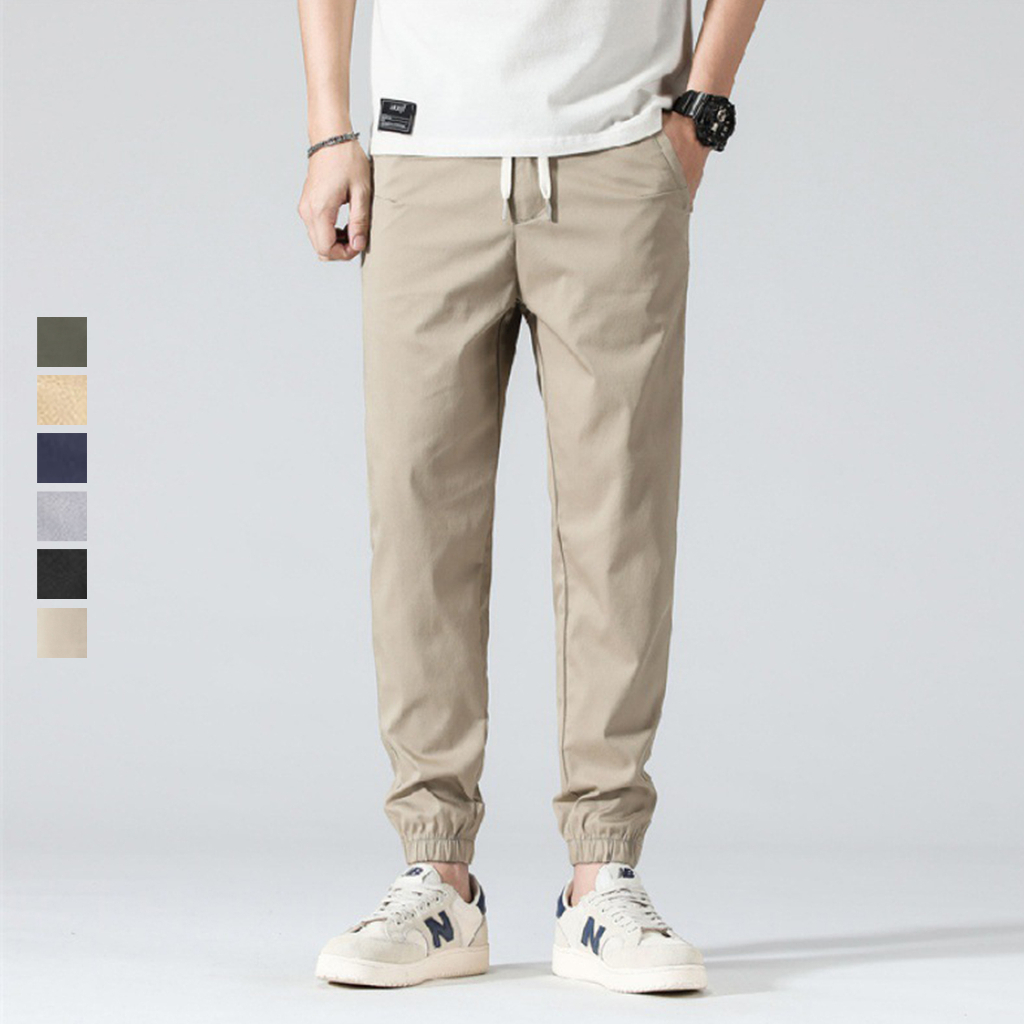 Quần Jogger Nam Kaki Basic , Quần KaKi Nam Bo Gấu mềm mại dáng thể thao, lưng thun, chất liệu thoải mái dễ dàng mix đồ cho anh em nam giới, phù hợp đi làm đi học, phong cách Hàn Quốc - QJKN01
