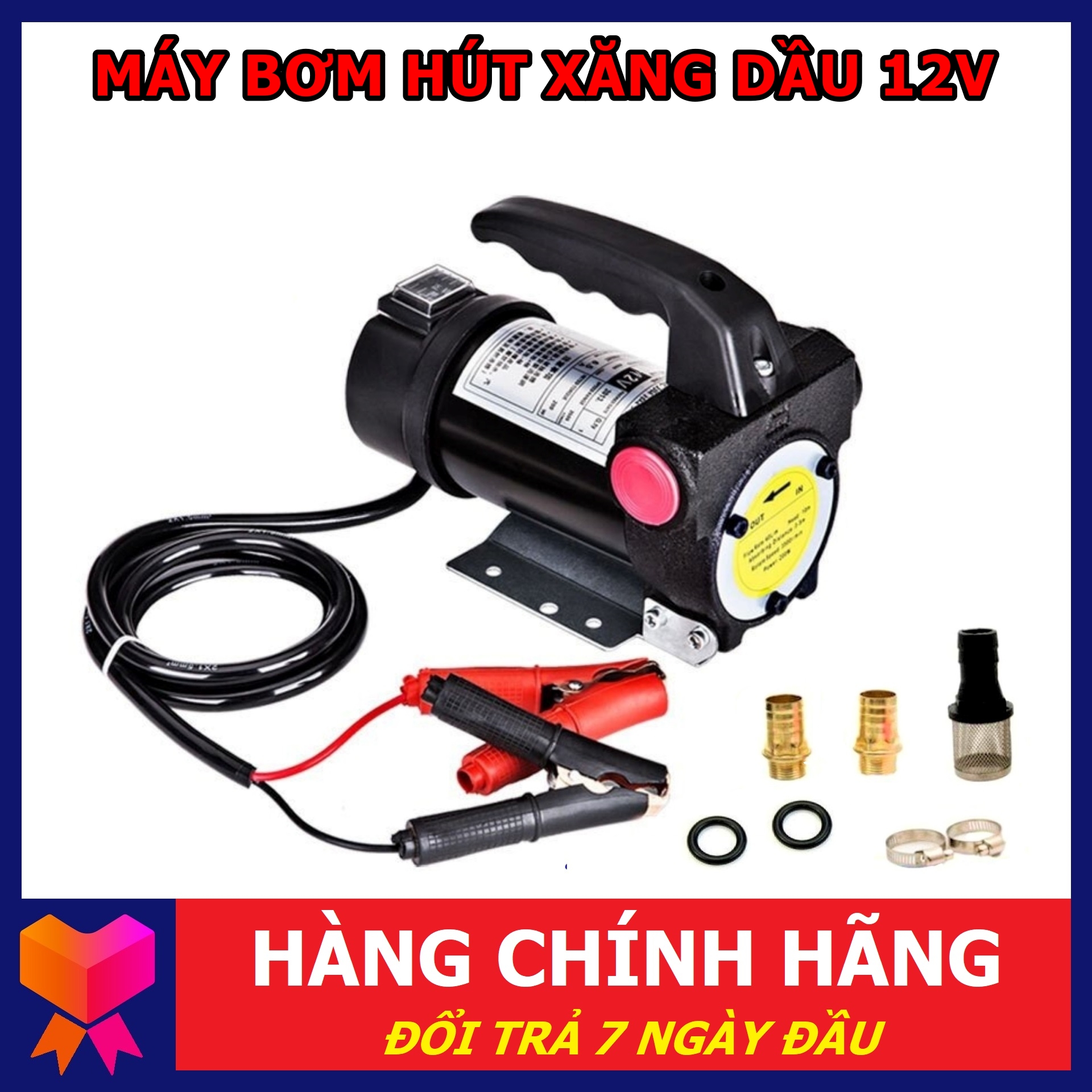 Máy bơm dầu nhớt 12V, dùng bơm dầu diesel, bơm dầu thủy lực, bơm dầu nhớt bôi trơn, bơm được xăng và hóa chất