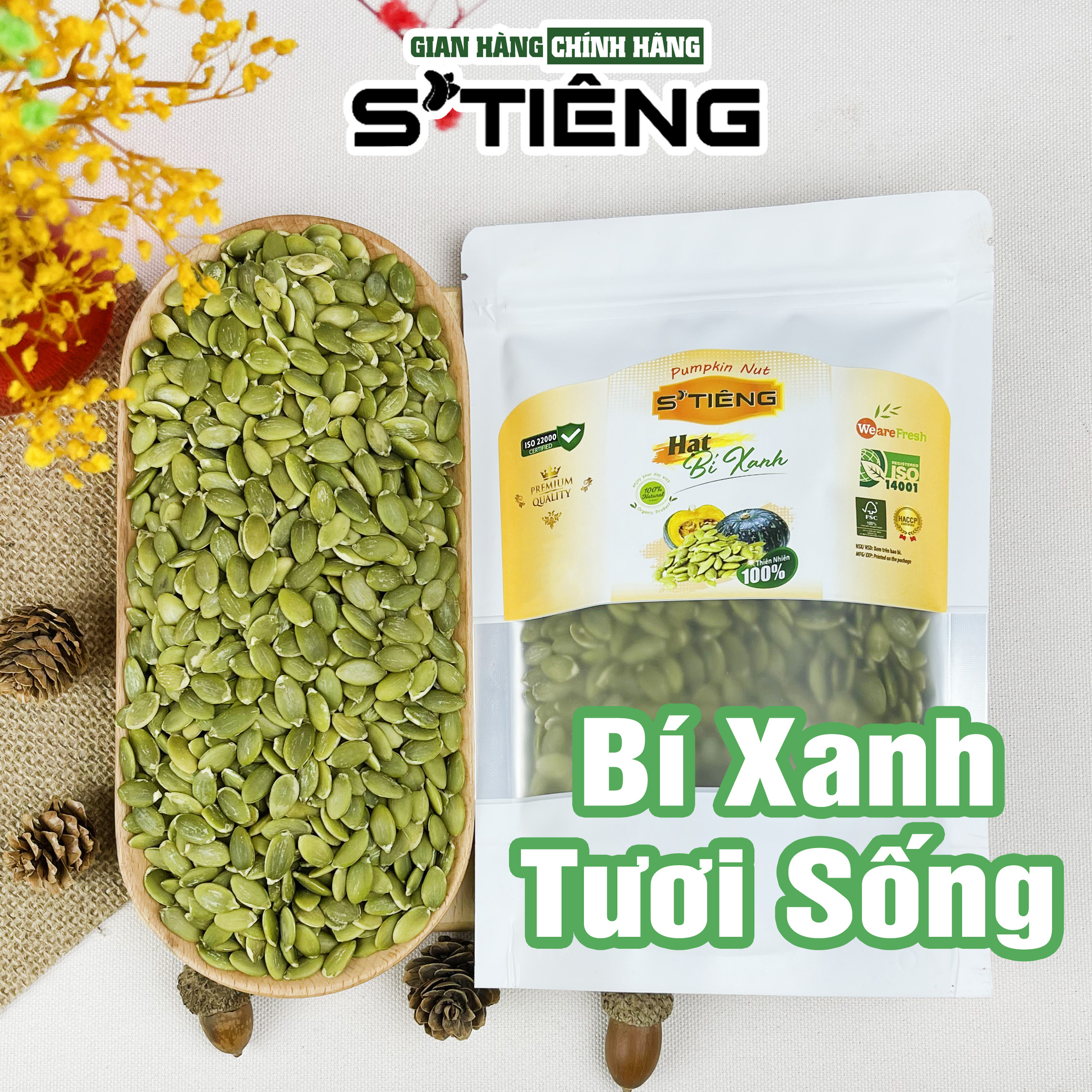 Nhân hạt bí xanh tươi sống stiêng
