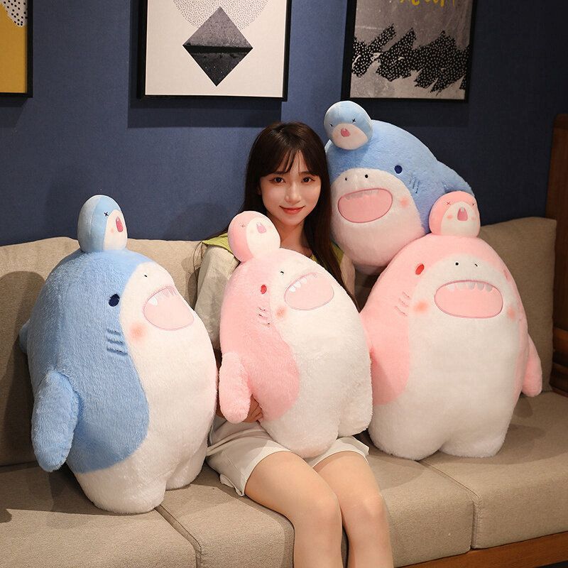 Thú bông gấu bông cá mập ngựa - cá mập cơ bắp - cá mập đội cá mập nhỏ - baby shark