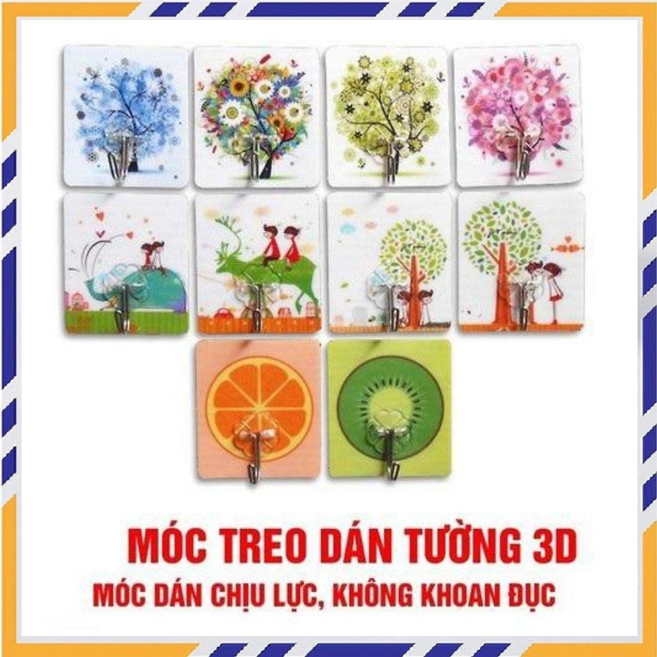 QUÀ TẶNG 1 - COMBO 3 Móc dán tường siêu dính để treo các đồ dùng nhỏ cho bé