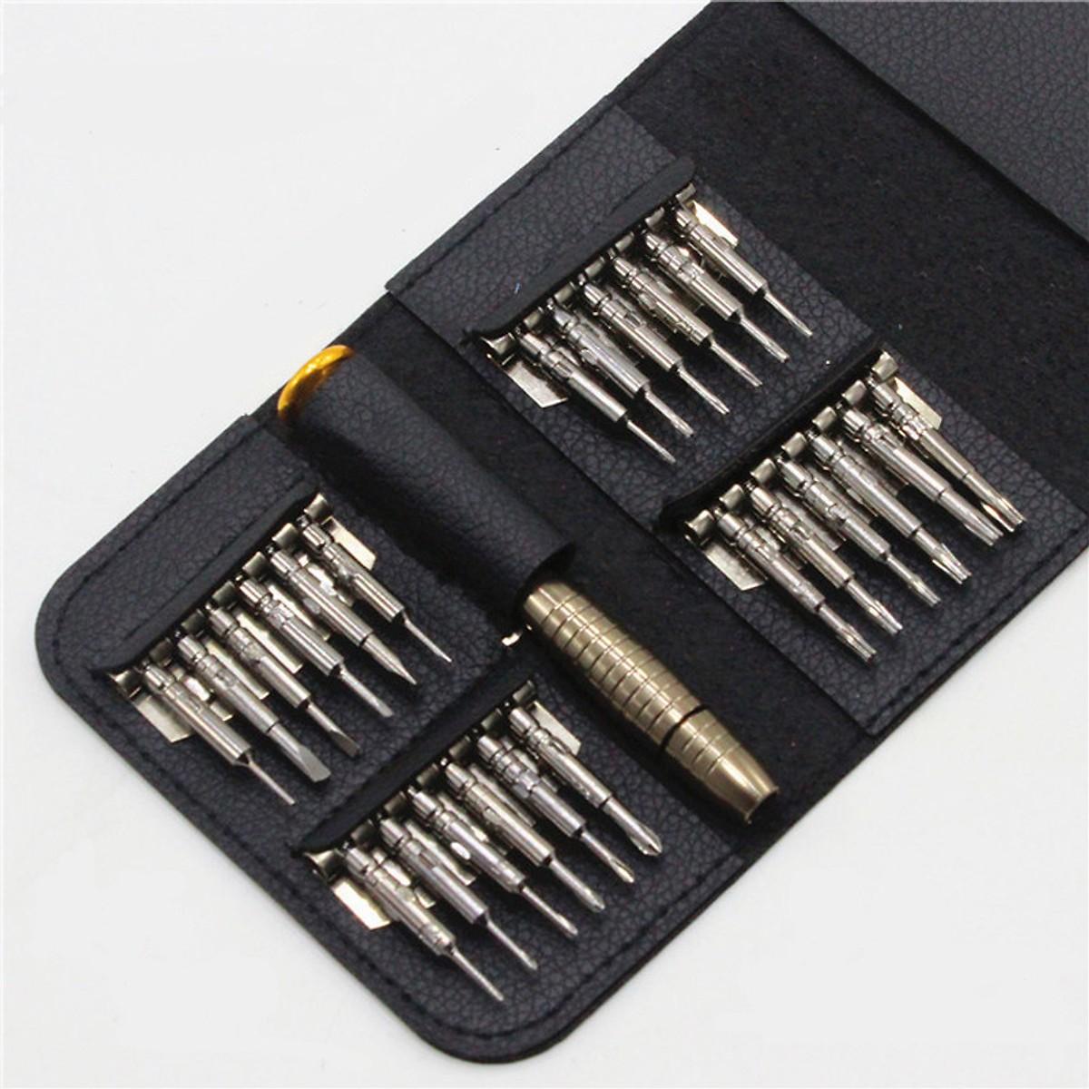 Bộ đồ nghề sữa chữa điện tử , bộ vặn ốc vít đa năng, tuốc nơ vít mini , bộ tua vít ví da 25in 1 giá rẻ