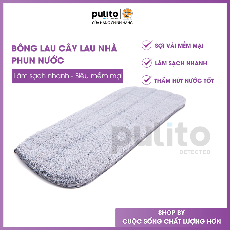 Bông lau phun sương Pulito hình chữ nhật tạo nên lực ly tâm lớn, lau sạch mọi bụi bẩn LS-CPN-BL