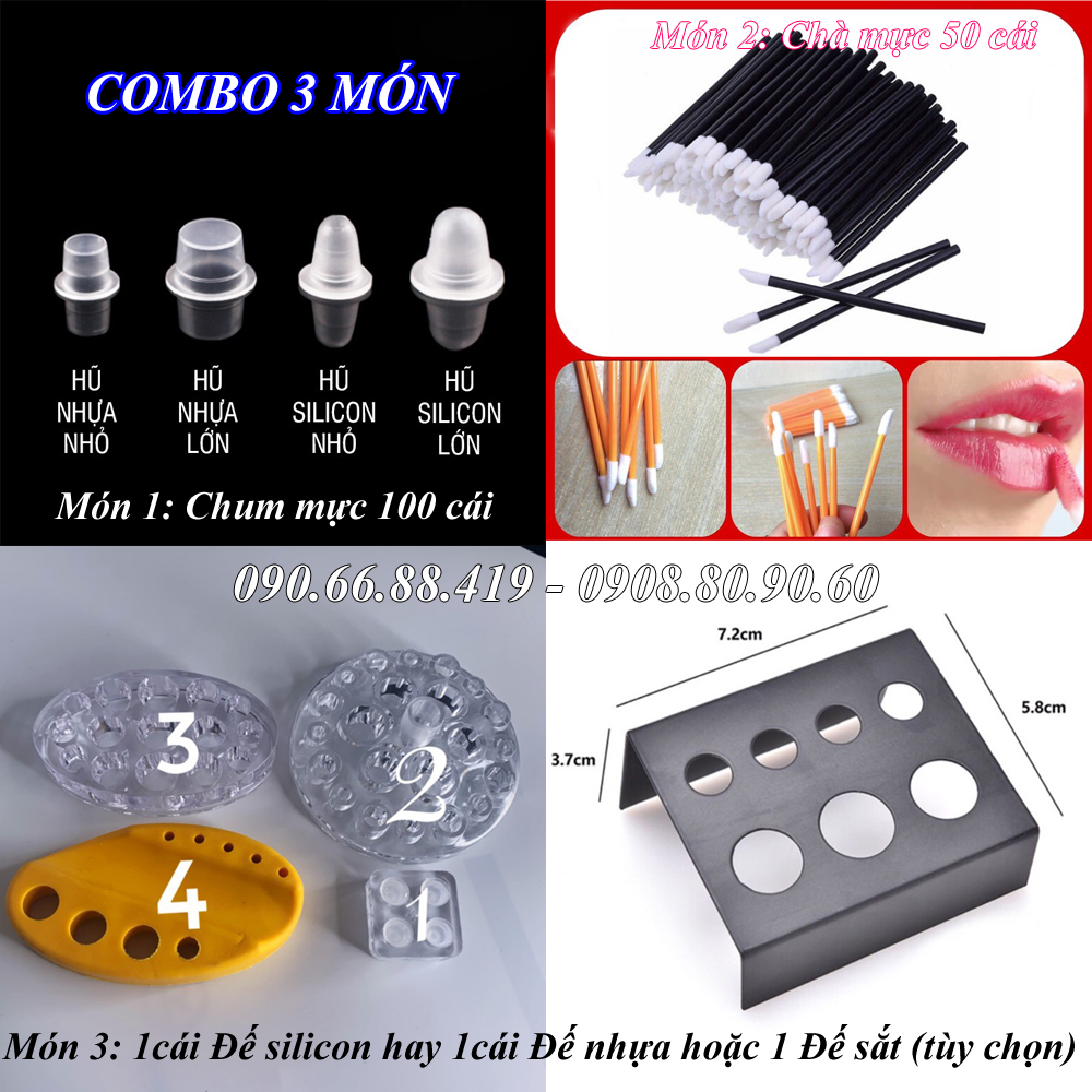 Combo 3 món - chum mực 100 cái + chà mực 50 cái + 1 cái đế đựng chum mực tùy chọn