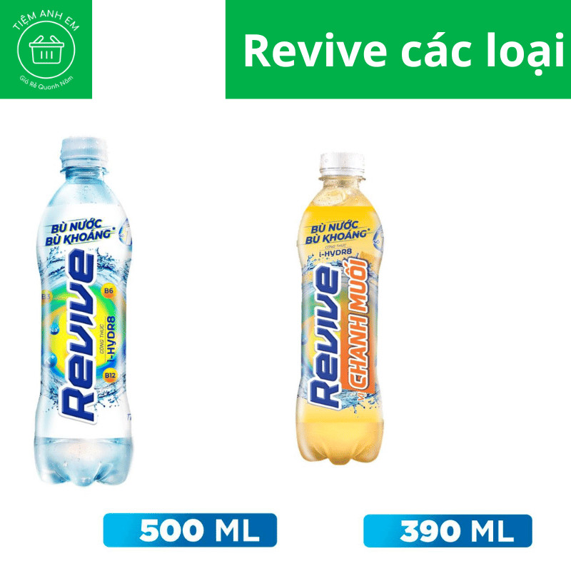 Nước bù khoáng Revive muối khoáng chai 500ml Và Revive Chanh Muối 390ml